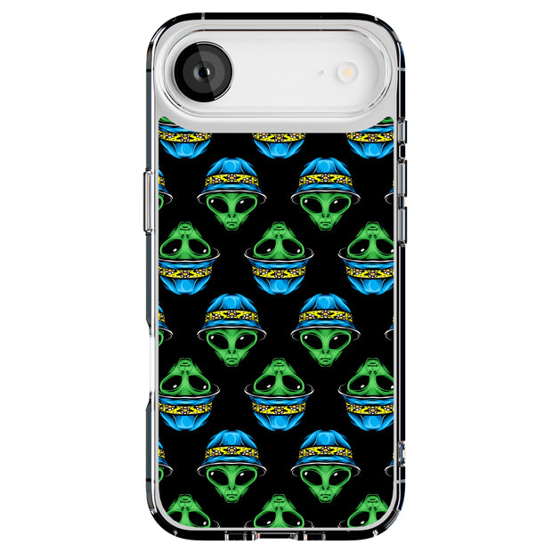 Alien wear Hat Tough Cases For Apple iPhone (17, 16, 15, 14, 13, 12, 11, X, SE, 8, 7/ Air, Plus, Pro, Max, Mini, XR, XS), Print in USA