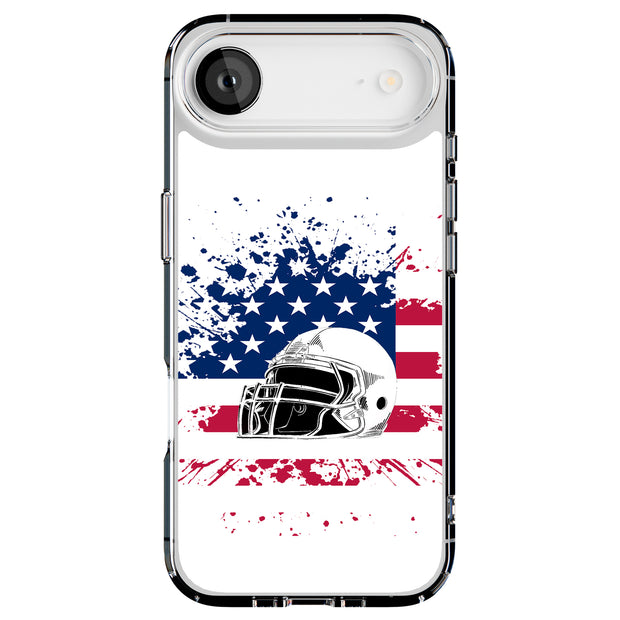 USA Flag Helmet Tough Cases For Apple iPhone (17, 16, 15, 14, 13, 12, 11, X, SE, 8, 7/ Air, Plus, Pro, Max, Mini, XR, XS), Print in USA