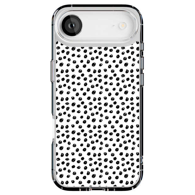Polka Dots Blk Tough Cases For Apple iPhone (17, 16, 15, 14, 13, 12, 11, X, SE, 8, 7/ Air, Plus, Pro, Max, Mini, XR, XS), Print in USA
