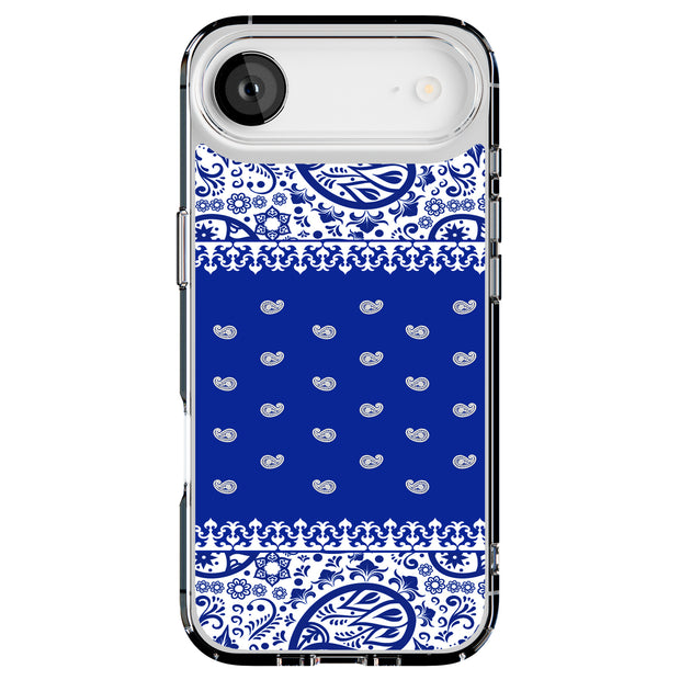 Paisley Blue Tough Cases For Apple iPhone (17, 16, 15, 14, 13, 12, 11, X, SE, 8, 7/ Air, Plus, Pro, Max, Mini, XR, XS), Print in USA