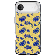Paisley Yellow Tough Cases For Apple iPhone (17, 16, 15, 14, 13, 12, 11, X, SE, 8, 7/ Air, Plus, Pro, Max, Mini, XR, XS), Print in USA