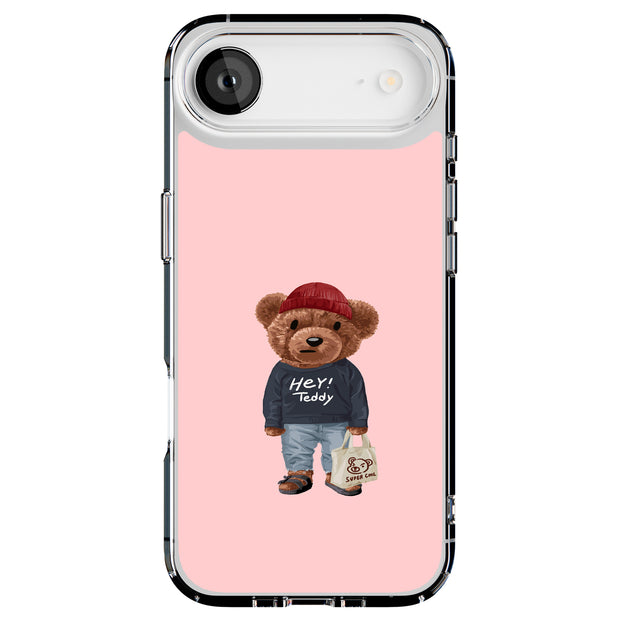 Hey Teddy Bear Tough Cases For Apple iPhone (17, 16, 15, 14, 13, 12, 11, X, SE, 8, 7/ Air, Plus, Pro, Max, Mini, XR, XS), Print in USA