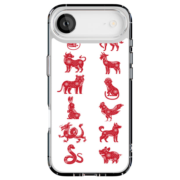 Chinese zodiac Tough Cases For Apple iPhone (17, 16, 15, 14, 13, 12, 11, X, SE, 8, 7/ Air, Plus, Pro, Max, Mini, XR, XS), Print in USA