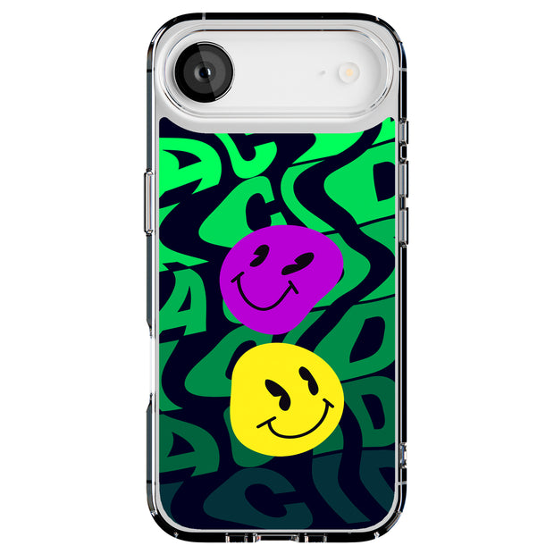 Acid Smile Face Tough Cases For Apple iPhone (17, 16, 15, 14, 13, 12, 11, X, SE, 8, 7/ Air, Plus, Pro, Max, Mini, XR, XS), Print in USA