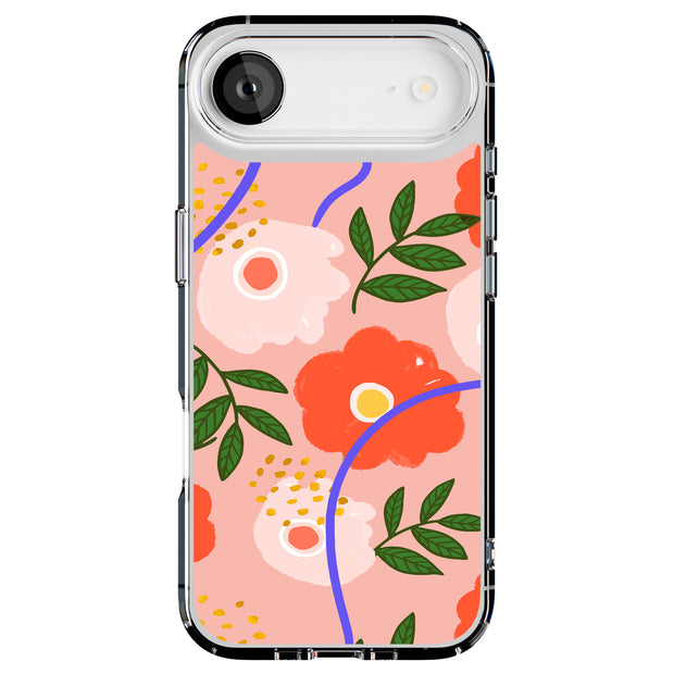 Flower Design Tough Cases For Apple iPhone (17, 16, 15, 14, 13, 12, 11, X, SE, 8, 7/ Air, Plus, Pro, Max, Mini, XR, XS), Print in USA