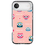 Cute Happy Owl Tough Cases For Apple iPhone (17, 16, 15, 14, 13, 12, 11, X, SE, 8, 7/ Air, Plus, Pro, Max, Mini, XR, XS), Print in USA
