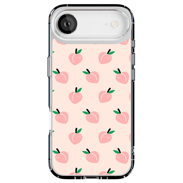 Cute Pink Peach Tough Cases For Apple iPhone (17, 16, 15, 14, 13, 12, 11, X, SE, 8, 7/ Air, Plus, Pro, Max, Mini, XR, XS), Print in USA