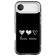 Love Wins Black Tough Cases For Apple iPhone (17, 16, 15, 14, 13, 12, 11, X, SE, 8, 7/ Air, Plus, Pro, Max, Mini, XR, XS), Print in USA