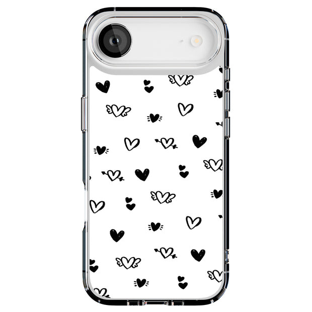Flying Hearts Tough Cases For Apple iPhone (17, 16, 15, 14, 13, 12, 11, X, SE, 8, 7/ Air, Plus, Pro, Max, Mini, XR, XS), Print in USA