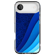 Blue Wavy Tough Cases For Apple iPhone (17, 16, 15, 14, 13, 12, 11, X, SE, 8, 7/ Air, Plus, Pro, Max, Mini, XR, XS), Print in USA