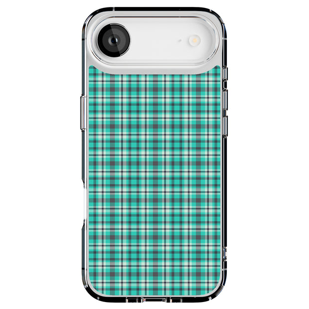 Blue Plaid Tough Cases For Apple iPhone (17, 16, 15, 14, 13, 12, 11, X, SE, 8, 7/ Air, Plus, Pro, Max, Mini, XR, XS), Print in USA