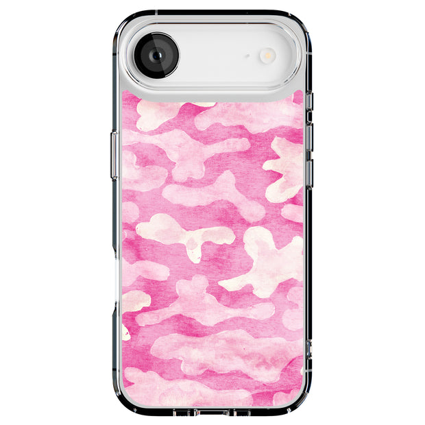 Girly Camo Pink Tough Cases For Apple iPhone (17, 16, 15, 14, 13, 12, 11, X, SE, 8, 7/ Air, Plus, Pro, Max, Mini, XR, XS), Print in USA