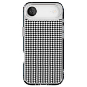 Black Gingham Tough Cases For Apple iPhone (17, 16, 15, 14, 13, 12, 11, X, SE, 8, 7/ Air, Plus, Pro, Max, Mini, XR, XS), Print in USA