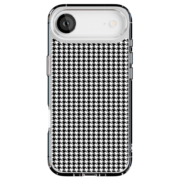 Black Gingham Tough Cases For Apple iPhone (17, 16, 15, 14, 13, 12, 11, X, SE, 8, 7/ Air, Plus, Pro, Max, Mini, XR, XS), Print in USA