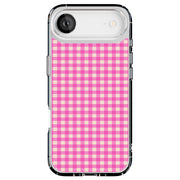 Pink Gingham Tough Cases For Apple iPhone (17, 16, 15, 14, 13, 12, 11, X, SE, 8, 7/ Air, Plus, Pro, Max, Mini, XR, XS), Print in USA