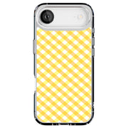 Yellow Gingham Tough Cases For Apple iPhone (17, 16, 15, 14, 13, 12, 11, X, SE, 8, 7/ Air, Plus, Pro, Max, Mini, XR, XS), Print in USA