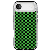 Green Gingham Tough Cases For Apple iPhone (17, 16, 15, 14, 13, 12, 11, X, SE, 8, 7/ Air, Plus, Pro, Max, Mini, XR, XS), Print in USA