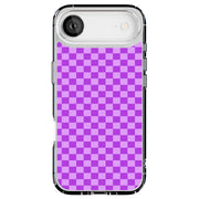 Purple Gingham Tough Cases For Apple iPhone (17, 16, 15, 14, 13, 12, 11, X, SE, 8, 7/ Air, Plus, Pro, Max, Mini, XR, XS), Print in USA