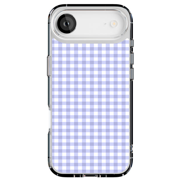 Blue Gingham Tough Cases For Apple iPhone (17, 16, 15, 14, 13, 12, 11, X, SE, 8, 7/ Air, Plus, Pro, Max, Mini, XR, XS), Print in USA