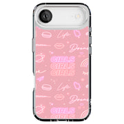 Girls Pink Tough Cases For Apple iPhone (17, 16, 15, 14, 13, 12, 11, X, SE, 8, 7/ Air, Plus, Pro, Max, Mini, XR, XS), Print in USA