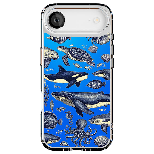 Sea Animals Tough Cases For Apple iPhone (17, 16, 15, 14, 13, 12, 11, X, SE, 8, 7/ Air, Plus, Pro, Max, Mini, XR, XS), Print in USA