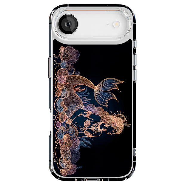 Mermaid shells Tough Cases For Apple iPhone (17, 16, 15, 14, 13, 12, 11, X, SE, 8, 7/ Air, Plus, Pro, Max, Mini, XR, XS), Print in USA