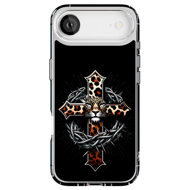Leopard Cross Tough Cases For Apple iPhone (17, 16, 15, 14, 13, 12, 11, X, SE, 8, 7/ Air, Plus, Pro, Max, Mini, XR, XS), Print in USA