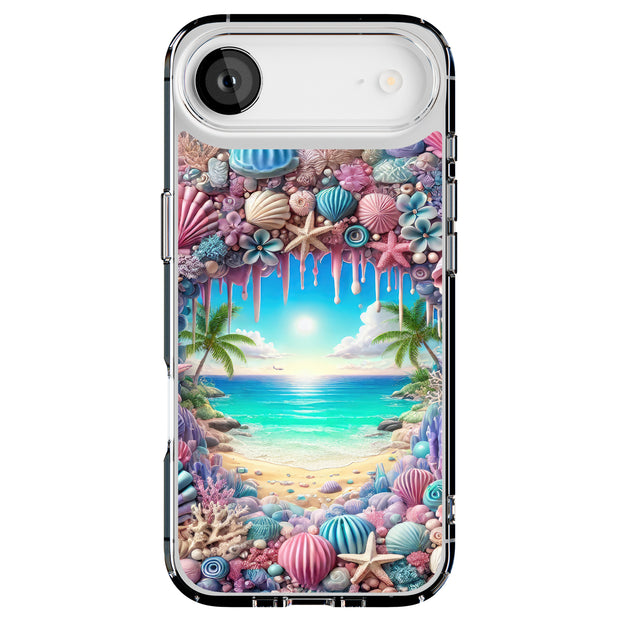 Seashells Beach Tough Cases For Apple iPhone (17, 16, 15, 14, 13, 12, 11, X, SE, 8, 7/ Air, Plus, Pro, Max, Mini, XR, XS), Print in USA