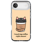Meow Coffee Tough Cases For Apple iPhone (17, 16, 15, 14, 13, 12, 11, X, SE, 8, 7/ Air, Plus, Pro, Max, Mini, XR, XS), Print in USA