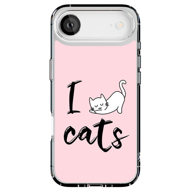 I Love Cats Tough Cases For Apple iPhone (17, 16, 15, 14, 13, 12, 11, X, SE, 8, 7/ Air, Plus, Pro, Max, Mini, XR, XS), Print in USA