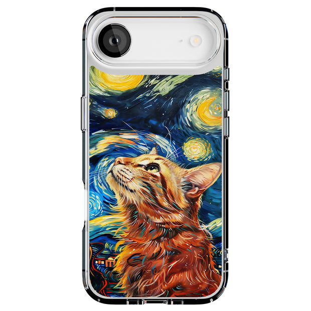 Cat Night 3 Tough Cases For Apple iPhone (17, 16, 15, 14, 13, 12, 11, X, SE, 8, 7/ Air, Plus, Pro, Max, Mini, XR, XS), Print in USA