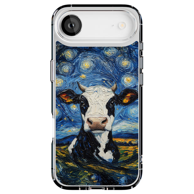 Cow Night 1 Tough Cases For Apple iPhone (17, 16, 15, 14, 13, 12, 11, X, SE, 8, 7/ Air, Plus, Pro, Max, Mini, XR, XS), Print in USA