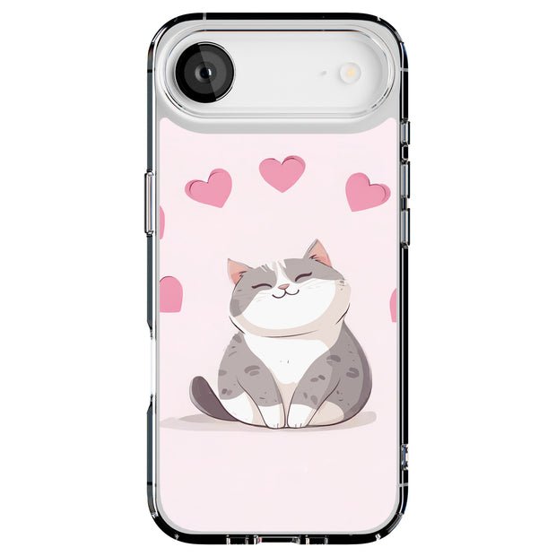 Cute Cat Love Tough Cases For Apple iPhone (17, 16, 15, 14, 13, 12, 11, X, SE, 8, 7/ Air, Plus, Pro, Max, Mini, XR, XS), Print in USA