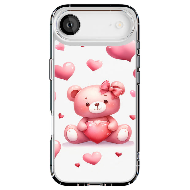 Valentine Bear Tough Cases For Apple iPhone (17, 16, 15, 14, 13, 12, 11, X, SE, 8, 7/ Air, Plus, Pro, Max, Mini, XR, XS), Print in USA