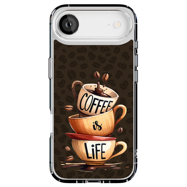 Coffee is Life Tough Cases For Apple iPhone (17, 16, 15, 14, 13, 12, 11, X, SE, 8, 7/ Air, Plus, Pro, Max, Mini, XR, XS), Print in USA