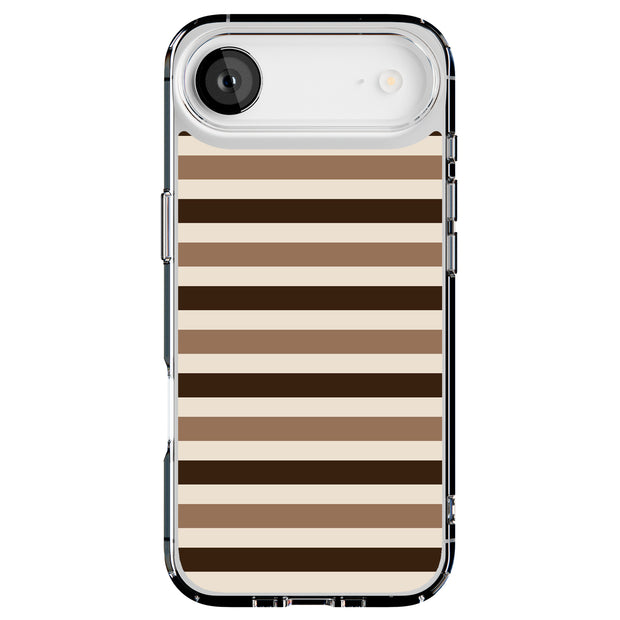 Coffee Stripes Tough Cases For Apple iPhone (17, 16, 15, 14, 13, 12, 11, X, SE, 8, 7/ Air, Plus, Pro, Max, Mini, XR, XS), Print in USA