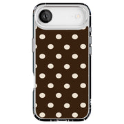 Coffee Poka Dot Tough Cases For Apple iPhone (17, 16, 15, 14, 13, 12, 11, X, SE, 8, 7/ Air, Plus, Pro, Max, Mini, XR, XS), Print in USA