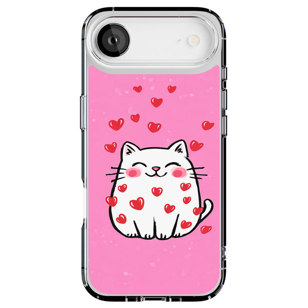 Valentine Cat Tough Cases For Apple iPhone (17, 16, 15, 14, 13, 12, 11, X, SE, 8, 7/ Air, Plus, Pro, Max, Mini, XR, XS), Print in USA