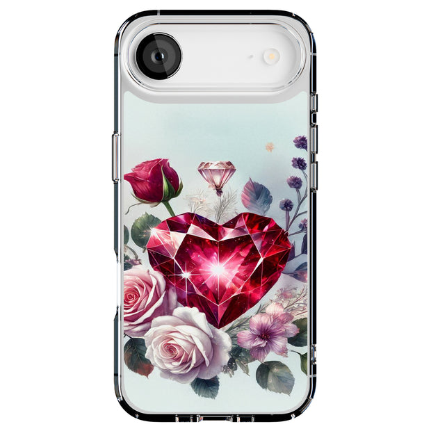 Diamond Heart Tough Cases For Apple iPhone (17, 16, 15, 14, 13, 12, 11, X, SE, 8, 7/ Air, Plus, Pro, Max, Mini, XR, XS), Print in USA