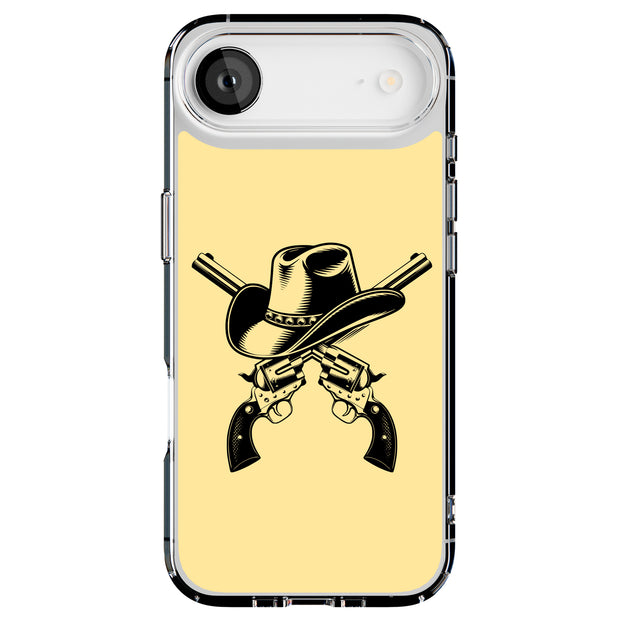 Cowboy Hat Guns Tough Cases For Apple iPhone (17, 16, 15, 14, 13, 12, 11, X, SE, 8, 7/ Air, Plus, Pro, Max, Mini, XR, XS), Print in USA