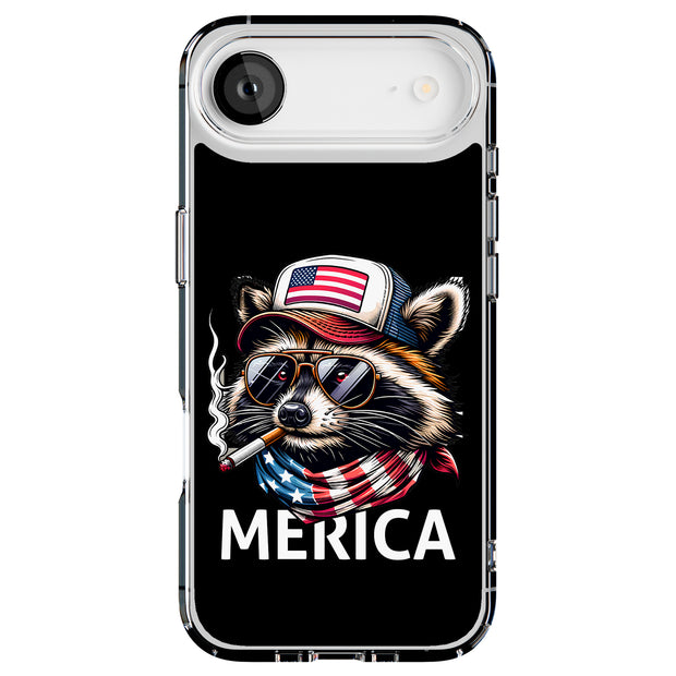 Patriot Raccoon Tough Cases For Apple iPhone (17, 16, 15, 14, 13, 12, 11, X, SE, 8, 7/ Air, Plus, Pro, Max, Mini, XR, XS), Print in USA