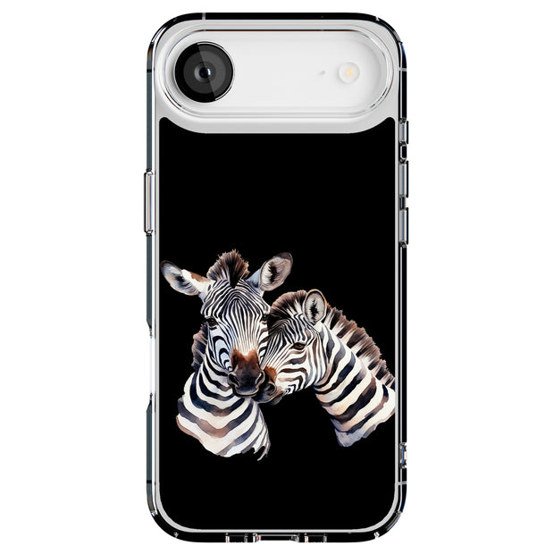 Zebra Couple Tough Cases For Apple iPhone (17, 16, 15, 14, 13, 12, 11, X, SE, 8, 7/ Air, Plus, Pro, Max, Mini, XR, XS), Print in USA