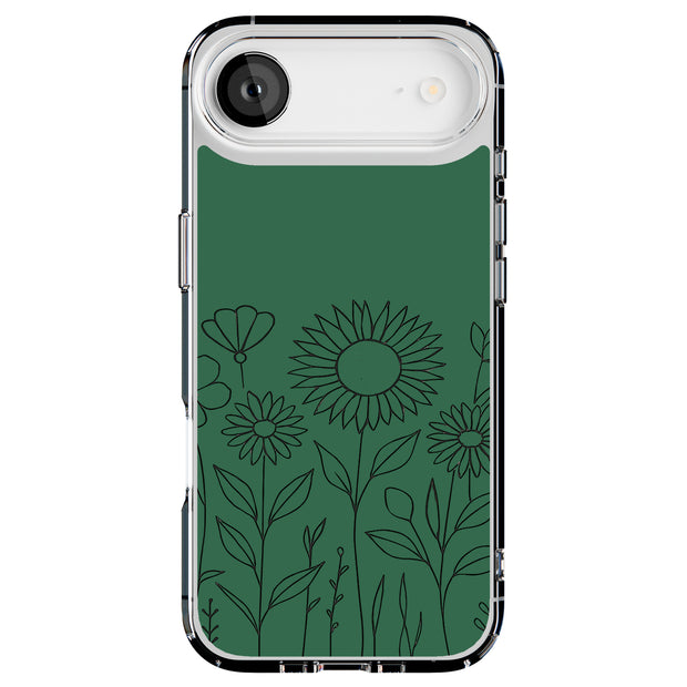 Flower Line Art Tough Cases For Apple iPhone (17, 16, 15, 14, 13, 12, 11, X, SE, 8, 7/ Air, Plus, Pro, Max, Mini, XR, XS), Print in USA