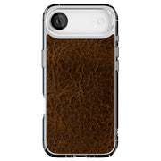 Brown Leather Tough Cases For Apple iPhone (17, 16, 15, 14, 13, 12, 11, X, SE, 8, 7/ Air, Plus, Pro, Max, Mini, XR, XS), Print in USA