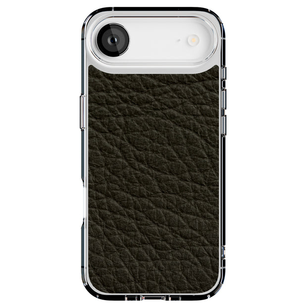 Black Leather Tough Cases For Apple iPhone (17, 16, 15, 14, 13, 12, 11, X, SE, 8, 7/ Air, Plus, Pro, Max, Mini, XR, XS), Print in USA