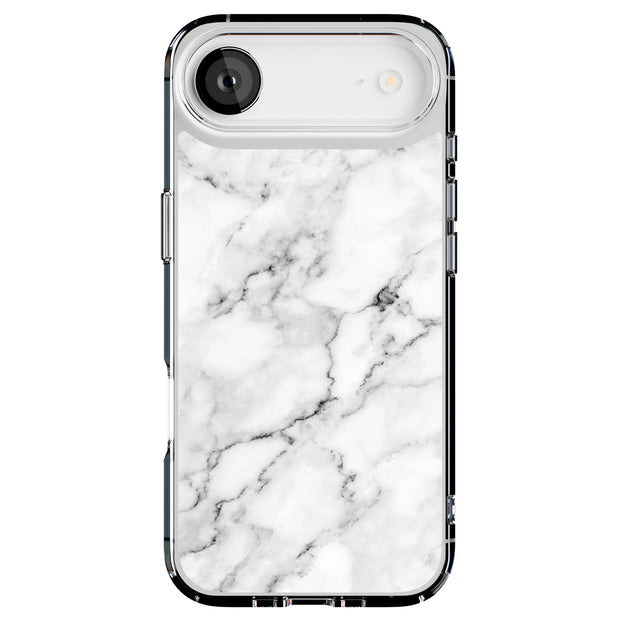White Marble Tough Cases For Apple iPhone (17, 16, 15, 14, 13, 12, 11, X, SE, 8, 7/ Air, Plus, Pro, Max, Mini, XR, XS), Print in USA