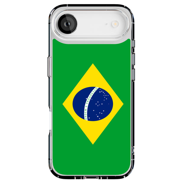 Flag Brazil Tough Cases For Apple iPhone (17, 16, 15, 14, 13, 12, 11, X, SE, 8, 7/ Air, Plus, Pro, Max, Mini, XR, XS), Print in USA