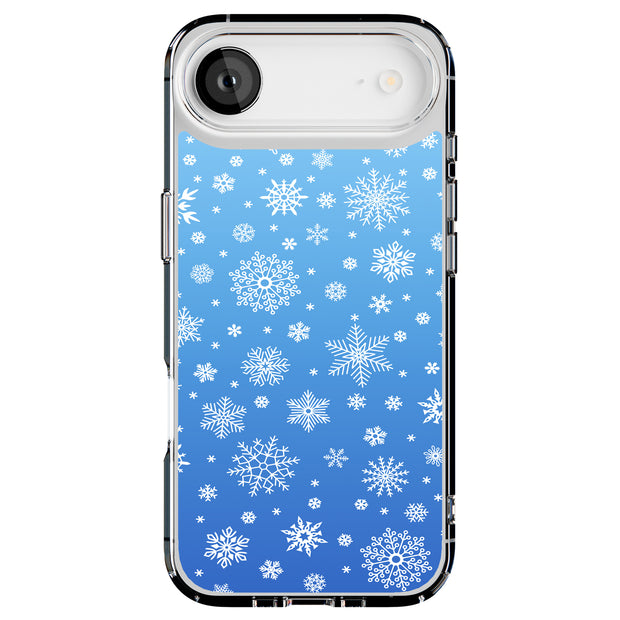 Blue Snowflakes Tough Cases For Apple iPhone (17, 16, 15, 14, 13, 12, 11, X, SE, 8, 7/ Air, Plus, Pro, Max, Mini, XR, XS), Print in USA