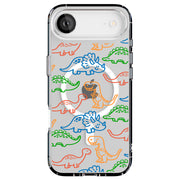 Dinosaur Cute 3 Tough Cases For Apple iPhone (17, 16, 15, 14, 13, 12, 11, X, SE, 8, 7/ Air, Plus, Pro, Max, Mini, XR, XS), Print in USA