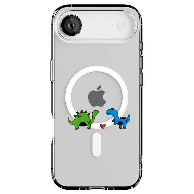 Dinosaur Love Tough Cases For Apple iPhone (17, 16, 15, 14, 13, 12, 11, X, SE, 8, 7/ Air, Plus, Pro, Max, Mini, XR, XS), Print in USA